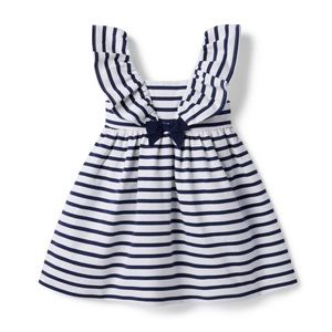 Janie and Jack Striped Ruffle Sailor Nautical Dress